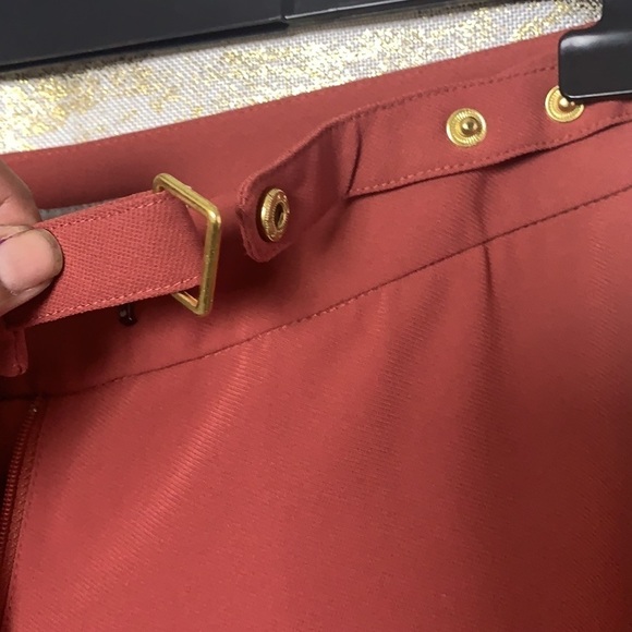 H&m dark peach dress pants with belt/buttons design size 4 - Picture 6 of 15
